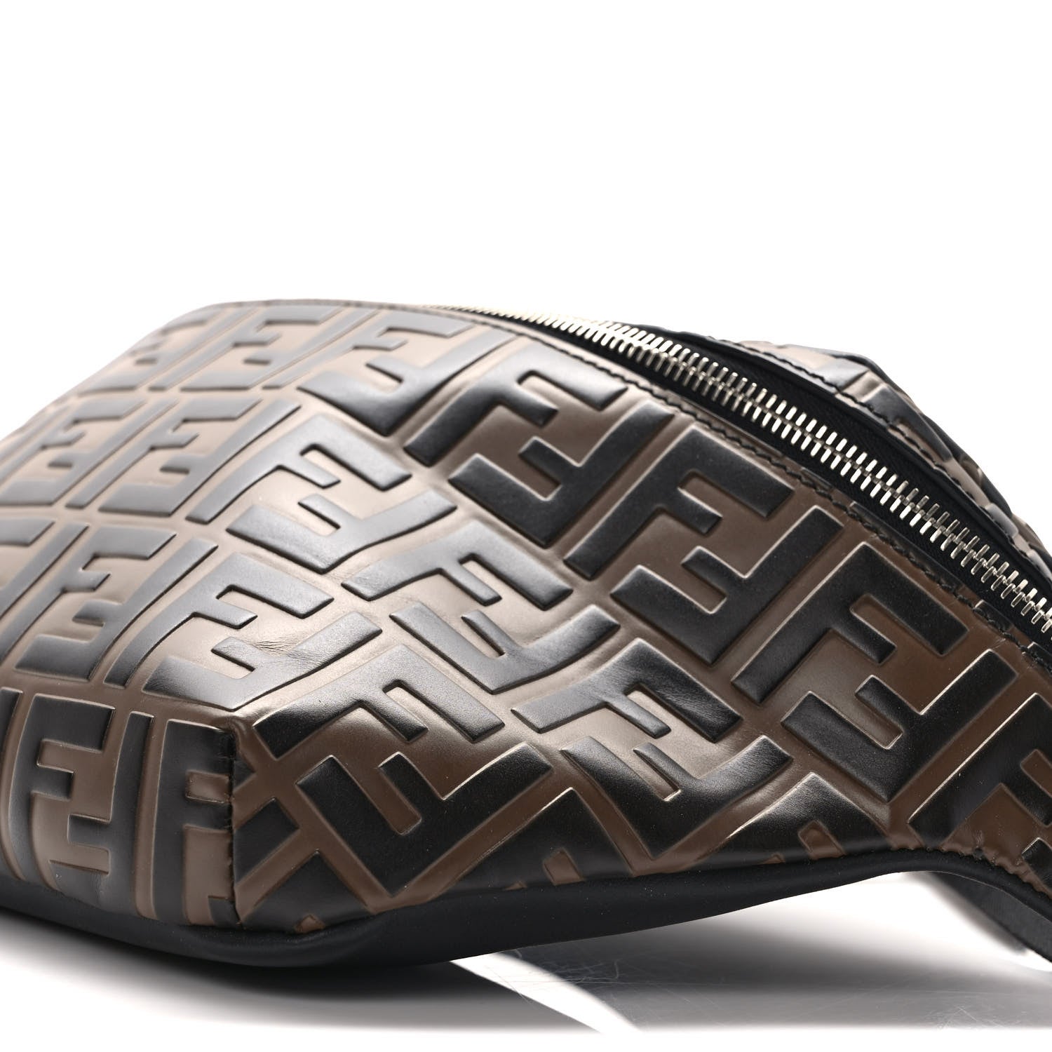 Fendi Vitello Century Bi-Color FF 1974 Embossed Belt Bag Maya Black 9 of 9