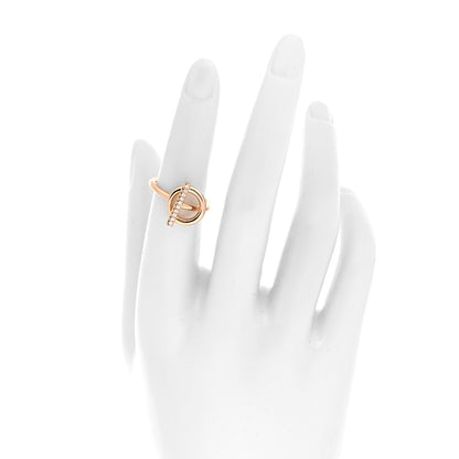 Hermes 18K Rose Gold Diamond PM Echappee Ring 50 5.25 2 of 4