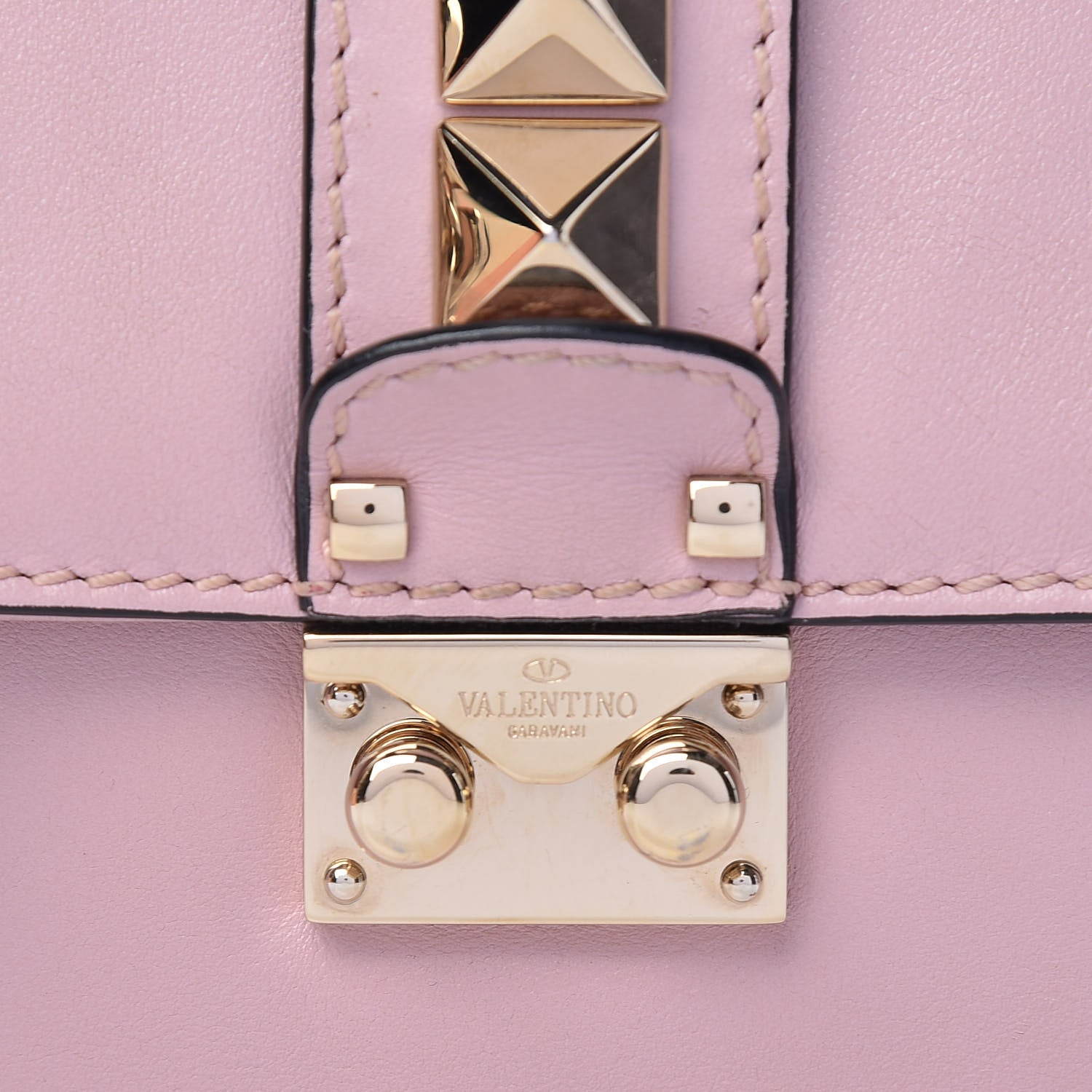 Valentino Garavani Vitello Small Glam Lock Rockstud Flap Water Rose 7 of 10