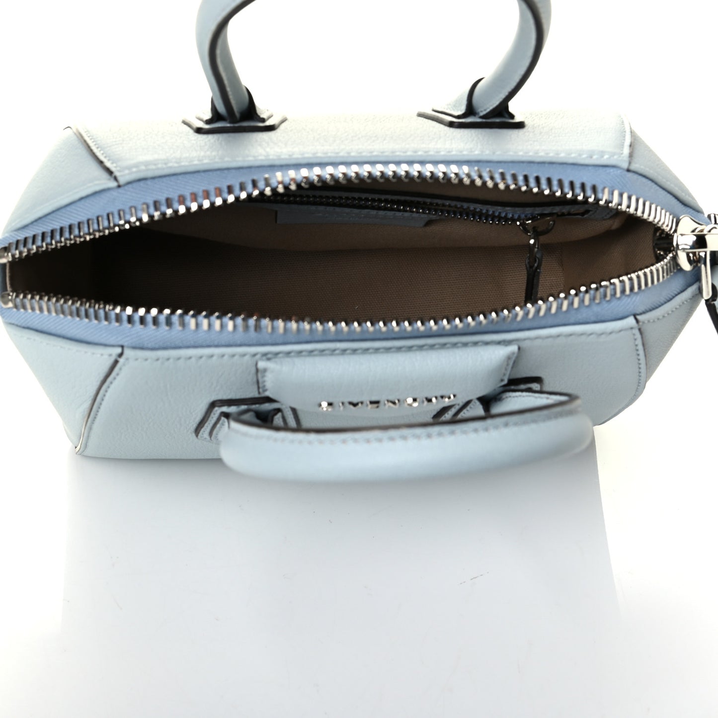 Sugar Goatskin Mini Antigona Ice Blue
