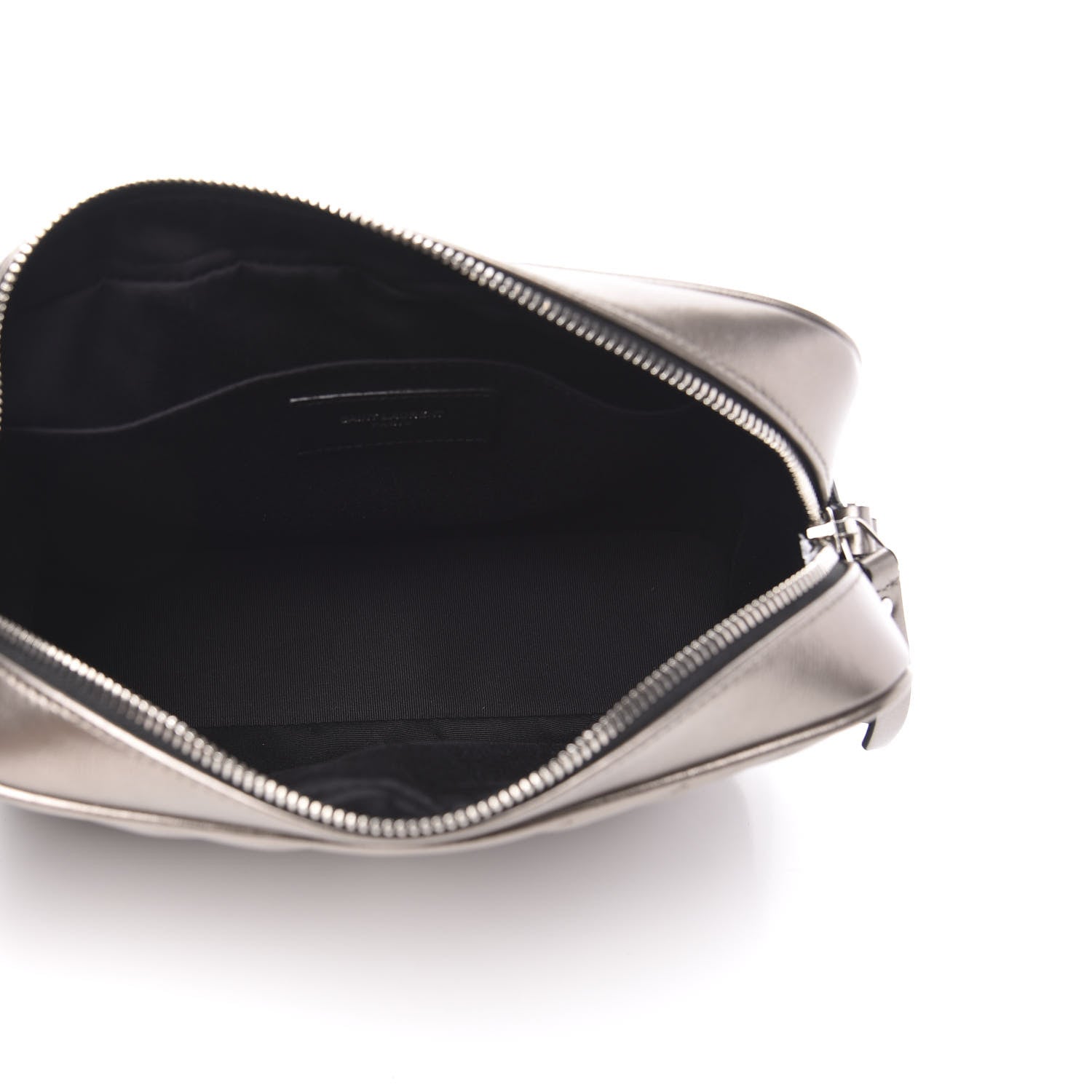 Saint Laurent Metallic Calfskin Matelasse Monogram Lou Camera Bag Silver 5 of 9