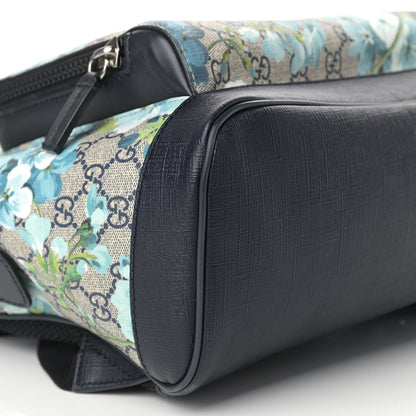 Gucci GG Supreme Monogram Blooms Medium Day Backpack Beige Blue Navy 8 of 11