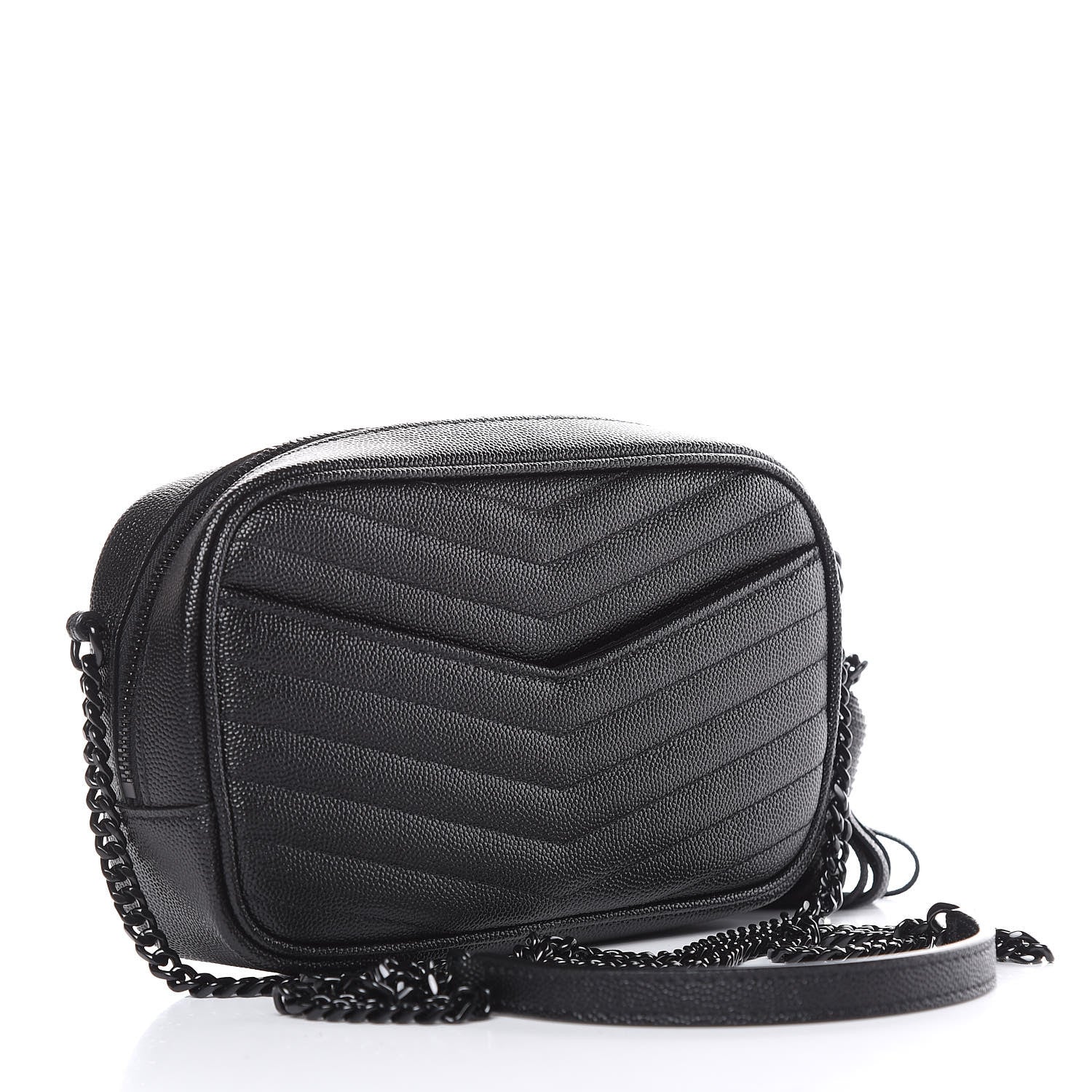 Saint Laurent Grain De Poudre Matelasse Monogram Mini Lou Camera Bag Black 3 of 11