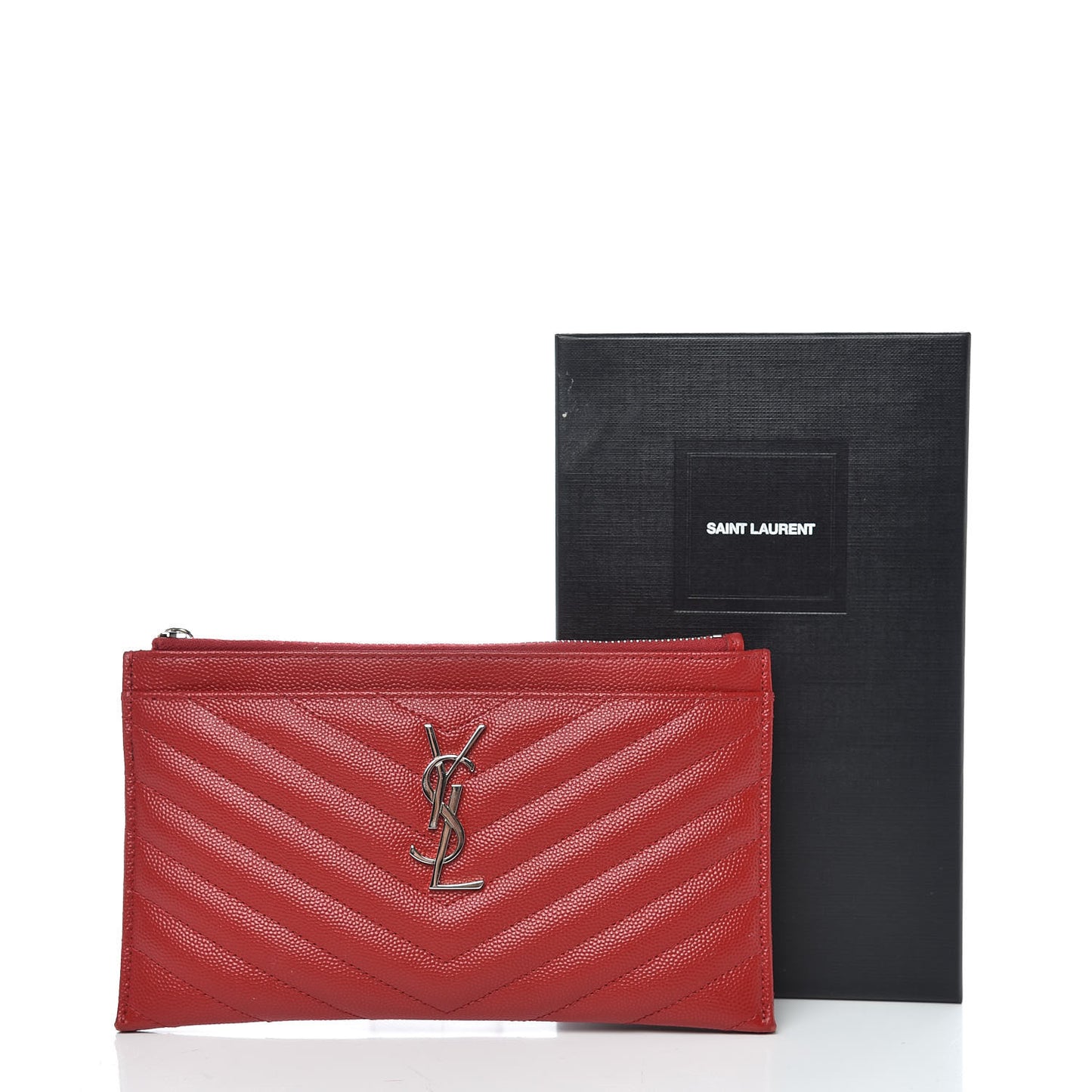 Grain De Poudre Chevron Monogram Bill Pouch Rouge Eros