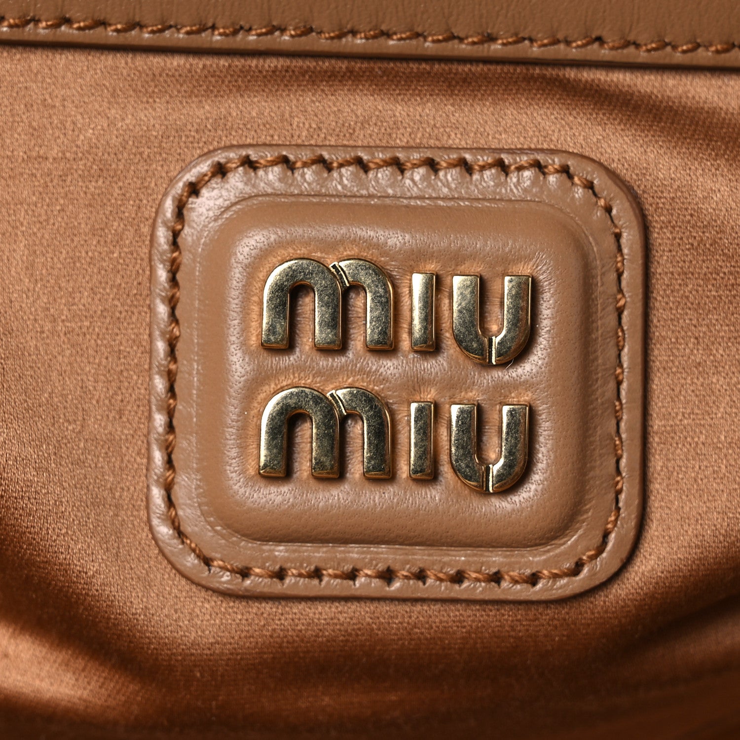 Miu Miu Nappa Matelasse Large Arcadie Top Handle Bag Caramel 7 of 13