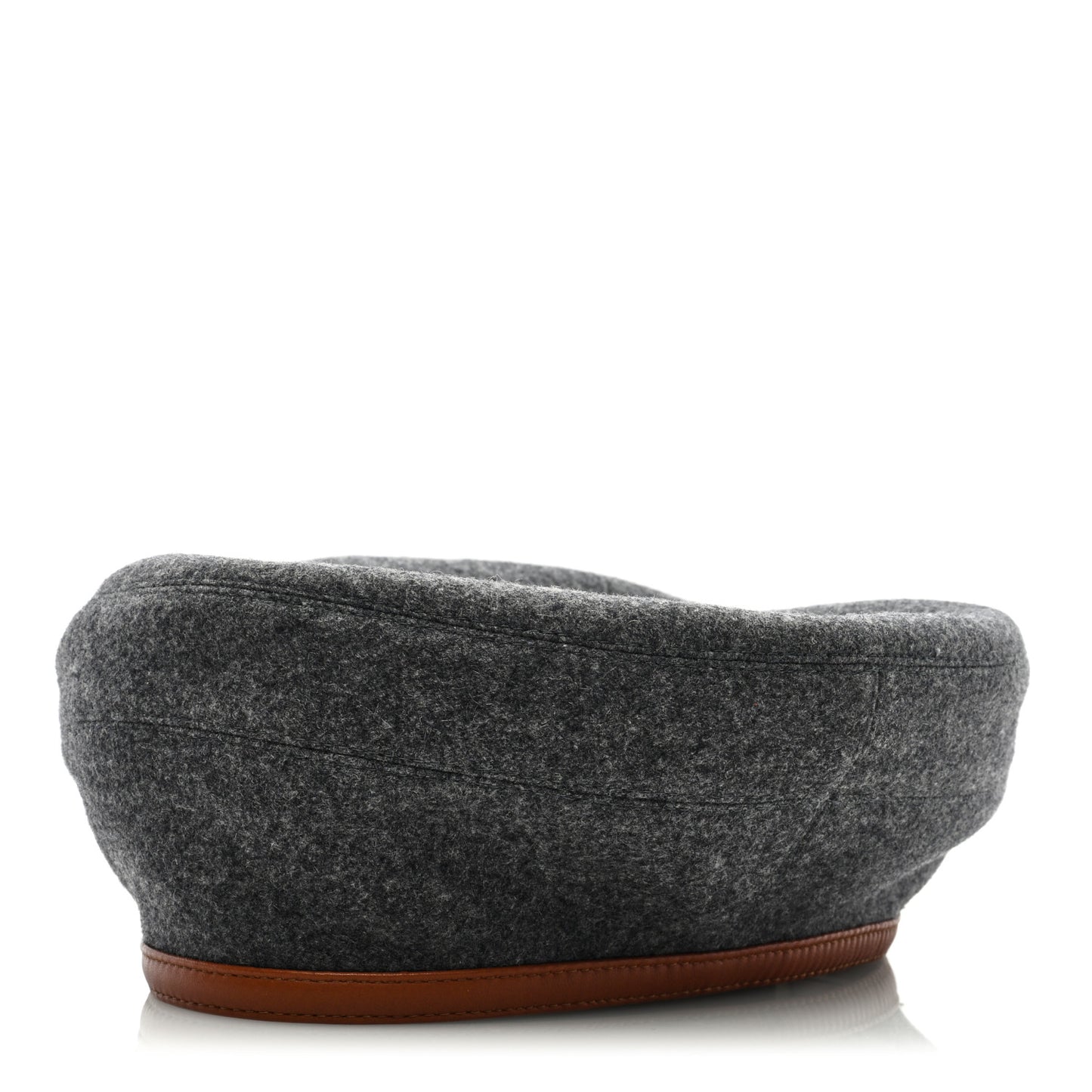 Cashmere Lambskin Femme Saint Honore Beret 56 Gris Flanelle Cognac