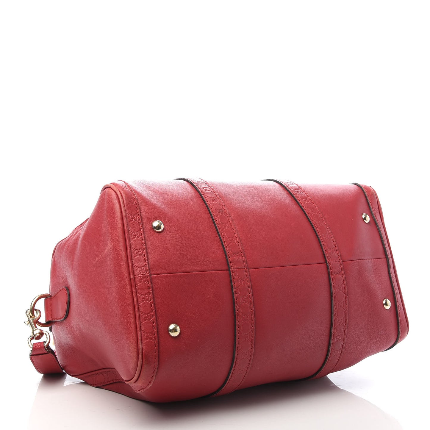Calfskin Microguccissima Trim Medium Boston Raspberry Red