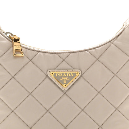 Prada Tessuto Nylon Stitched Shoulder Bag Pomice 8 of 10