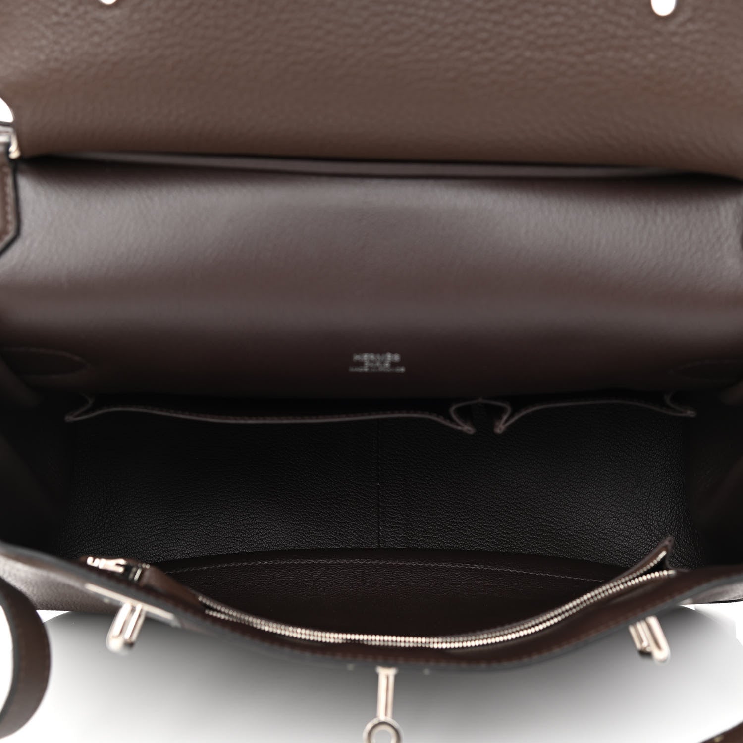 Hermes Taurillon Clemence Jypsiere 34 Chocolate 5 of 11