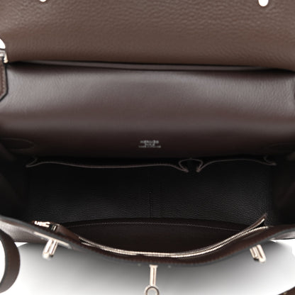 Hermes Taurillon Clemence Jypsiere 34 Chocolate 5 of 11