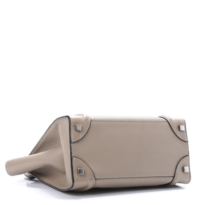 Celine Drummed Calfskin Micro Luggage Dune 4 of 9