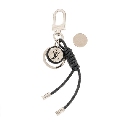 Louis Vuitton Palladium Damier Graphite Rope Bag Charm Key Holder 2 of 5