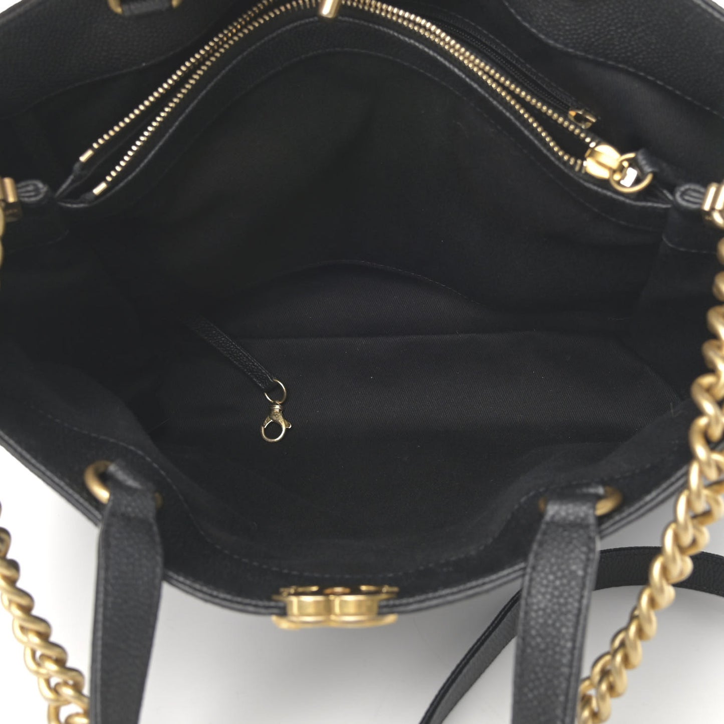 Caviar Stitched Large Shopping Tote Bag Black