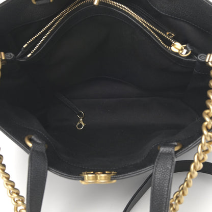 Chanel Caviar Stitched Large Shopping Tote Bag Black 6 of 14