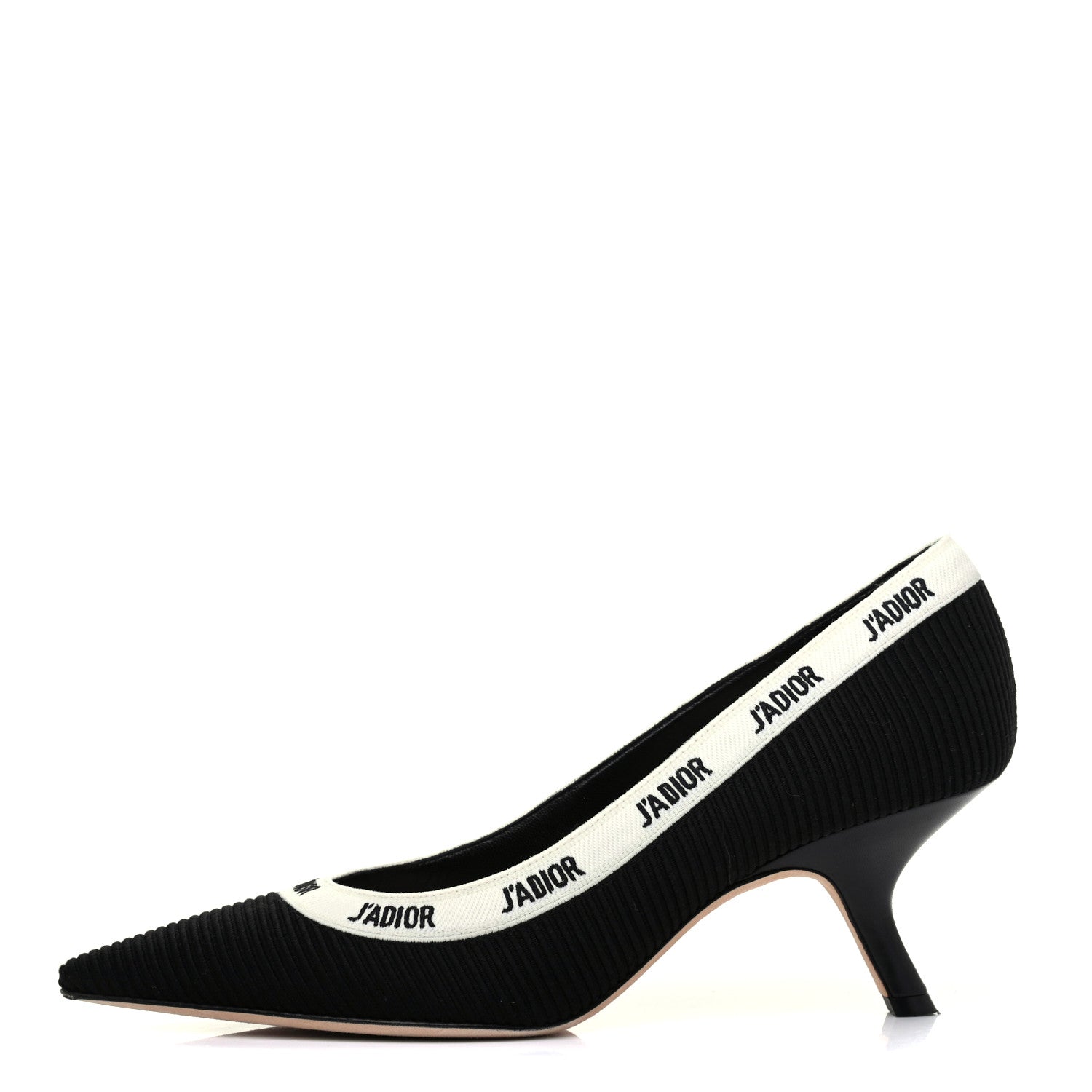 Christian Dior Technical Canvas Ribbon Embroidered J'Adior 65mm Pumps 39.5 Black 1 of 14