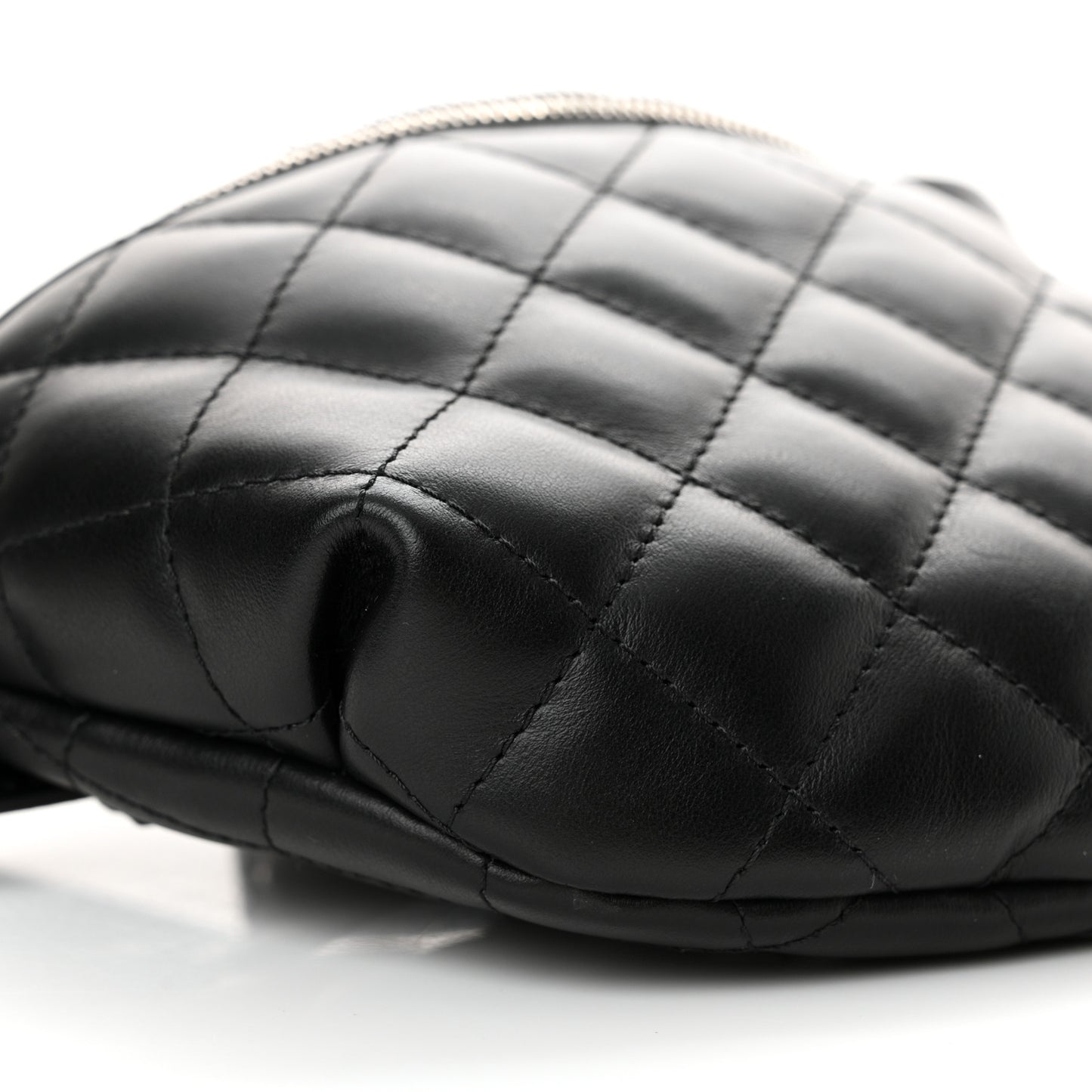 Calfskin Quilted Waist Belt Bag Black