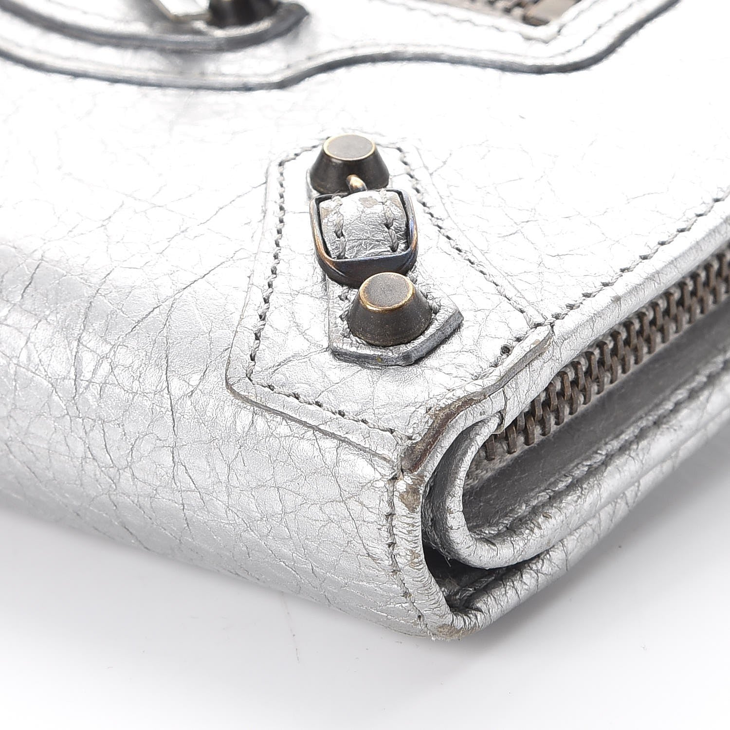 Balenciaga Agneau Classic Hardware Fold Wallet Gris Aluminum 9 of 11