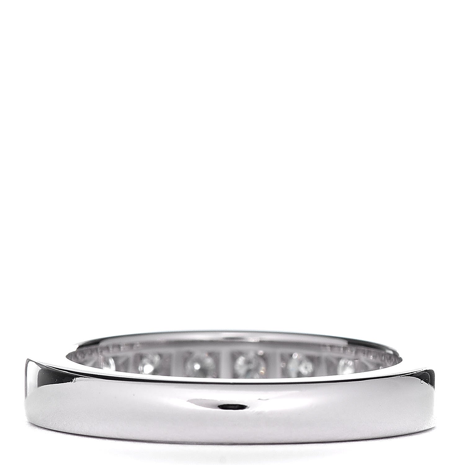 Tiffany Platinum Diamond 4mm Half Circle Wedding Band Ring 54 6.75 4 of 7