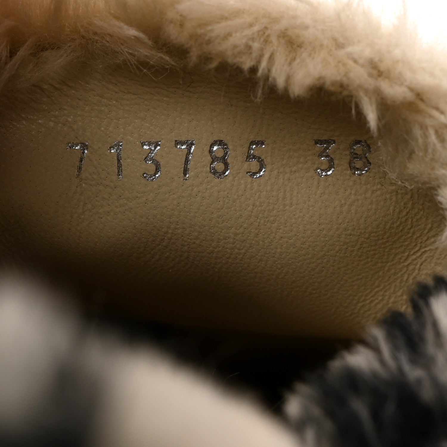 Balenciaga Faux Fur Allover Logo Teddy 5mm Mules 38 Beige Black 7 of 8