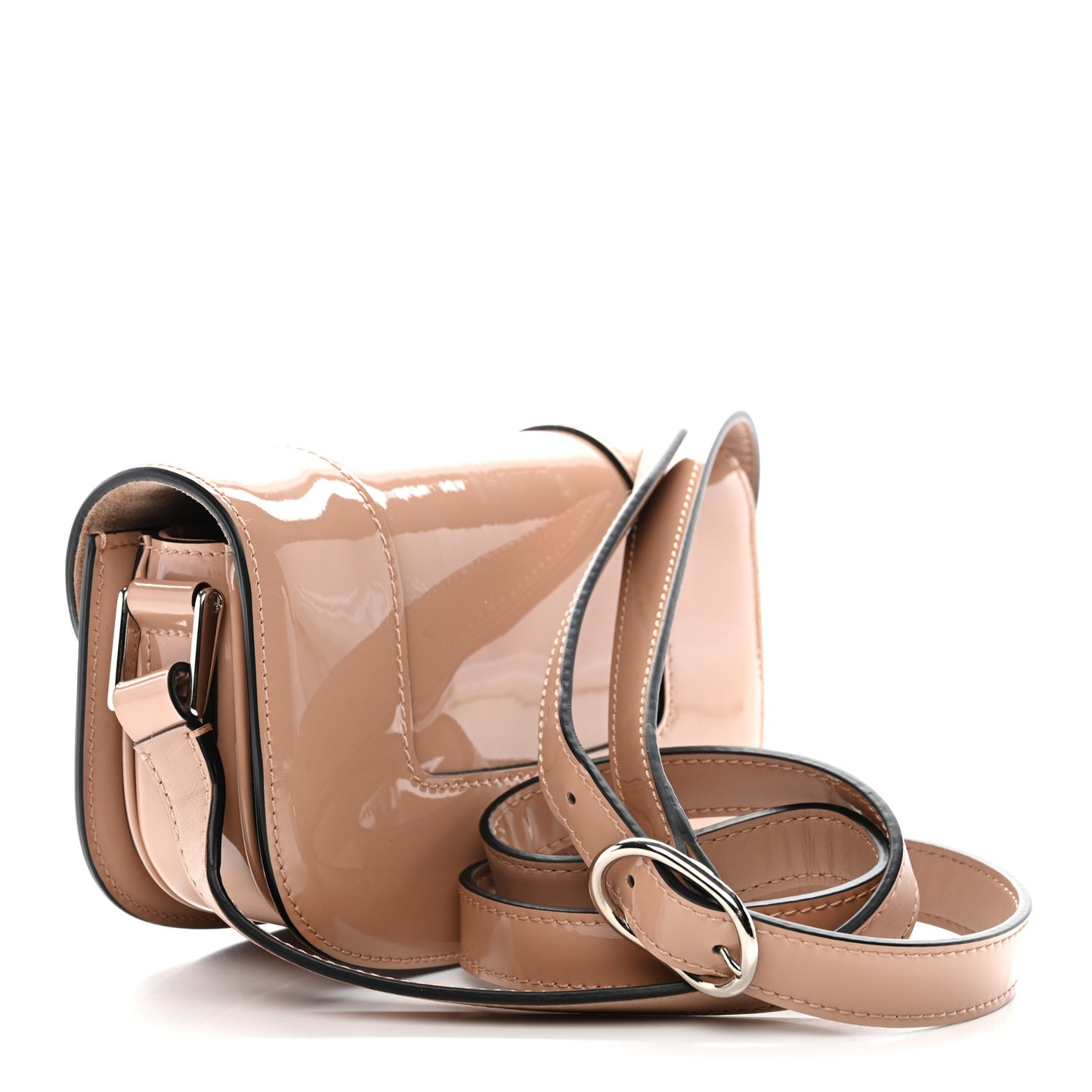 Patent Small Supervee Crossbody Bag Rose Cannelle