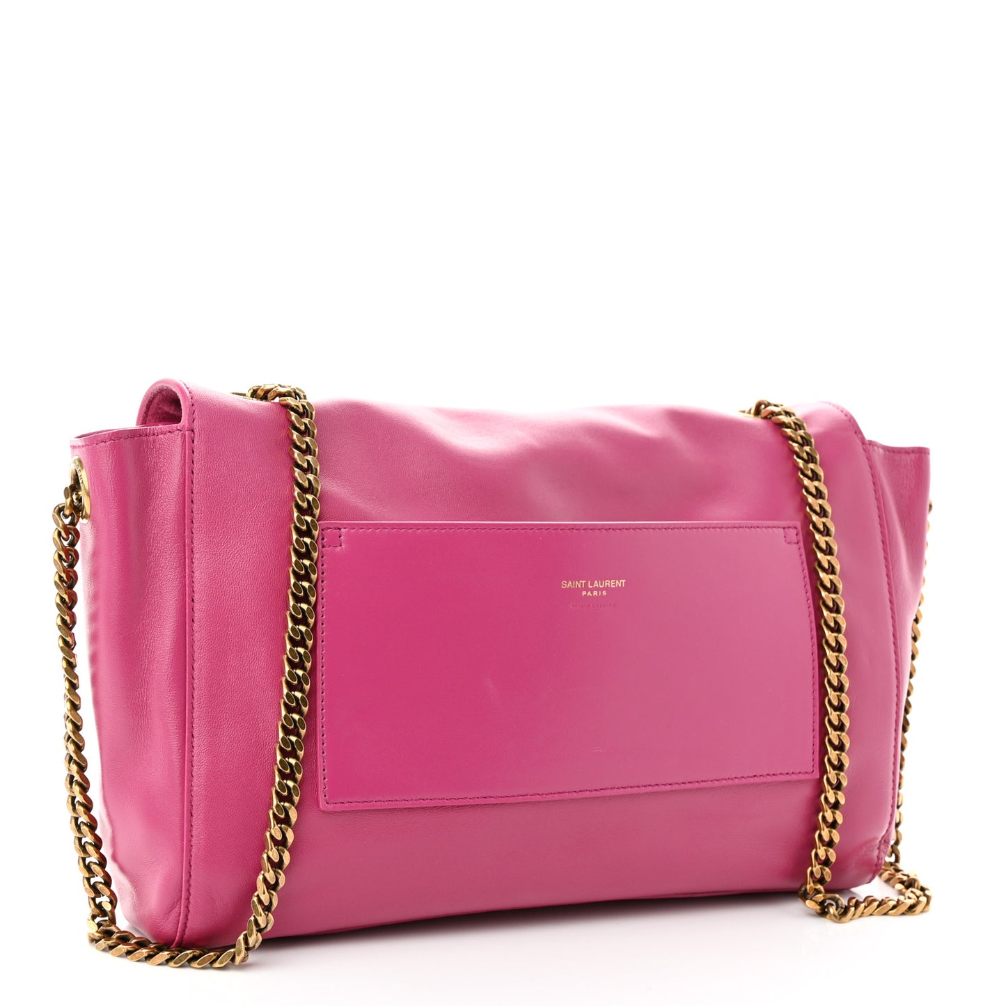 Smooth Calfskin Suede Medium Reversible Monogram Kate Satchel Rose Rubis