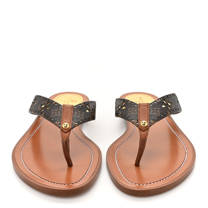 Louis Vuitton Monogram Sunny Flat Thong Sandals 35.5 Brown 2 of 9