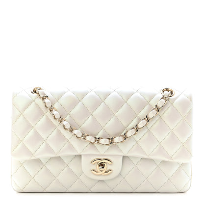 Chanel Iridescent Calfskin Quilted Medium Double Flap White 1 of 10