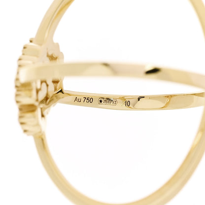Gucci 18K Yellow Gold Diamond Running G Cross Ring 50 5.25 5 of 5