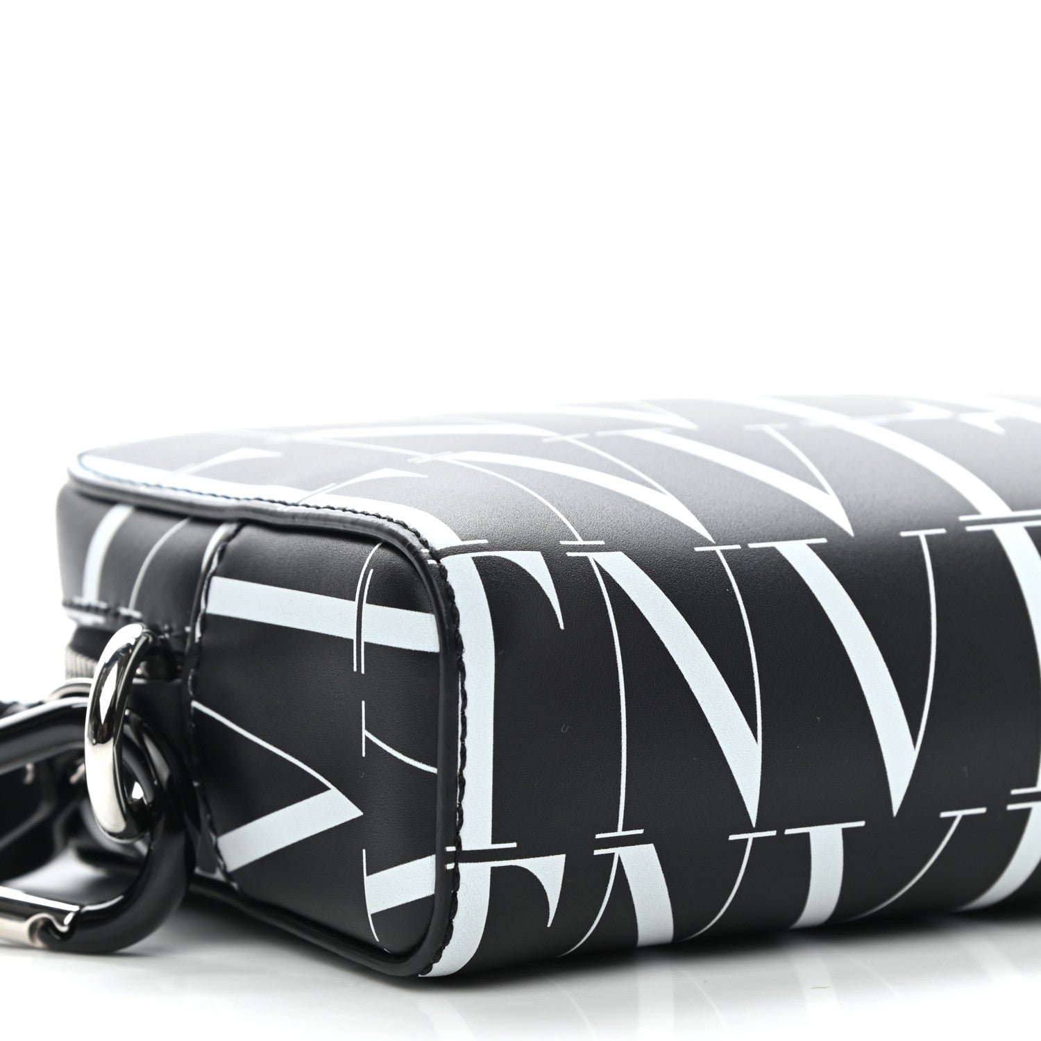 Valentino Garavani Calfskin VLTN Times Wash Bag Black White 7 of 8