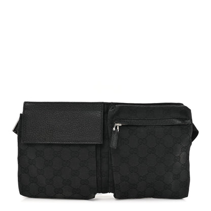 Gucci GG Monogram Double Pocket Belt Bag Black 1 of 11