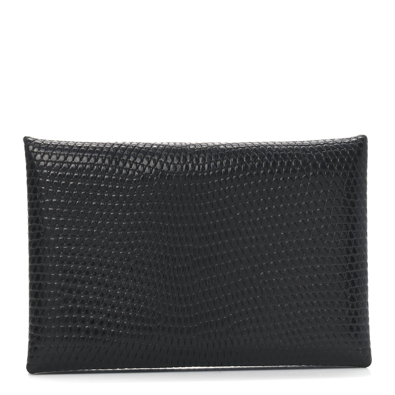 Hermes Lizard Calvi Card Case Black 1 of 8