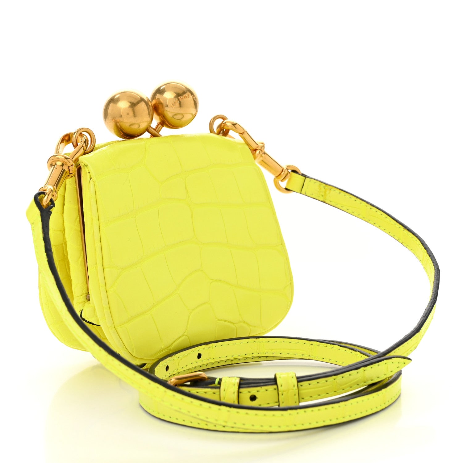 Burberry Alligator Mini Frame Bag Neon Yellow 3 of 10