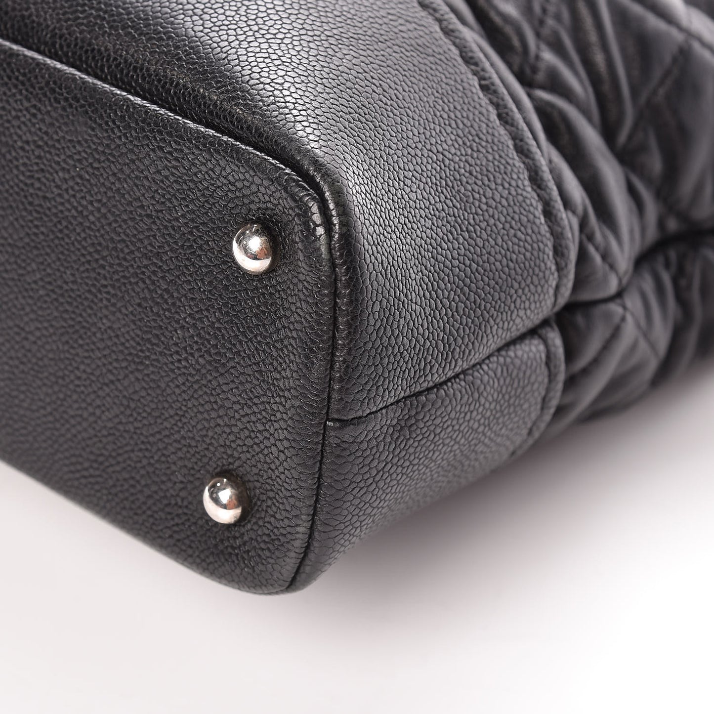 Lambskin Caviar Quilted Bi Coco Large Shopper Tote Black