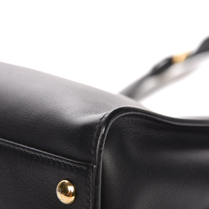 Fendi Vitello Seta Shiny Nappa Medium Peekaboo Iconic Satchel Black 10 of 13