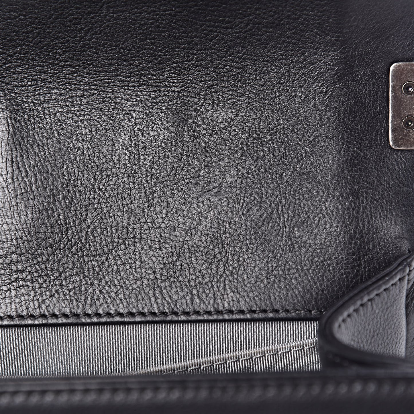 Calfskin Double Stitch Medium Boy Flap Black