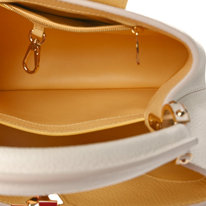 Louis Vuitton Taurillon Capucines MM Cream Plume Yellow 5 of 8