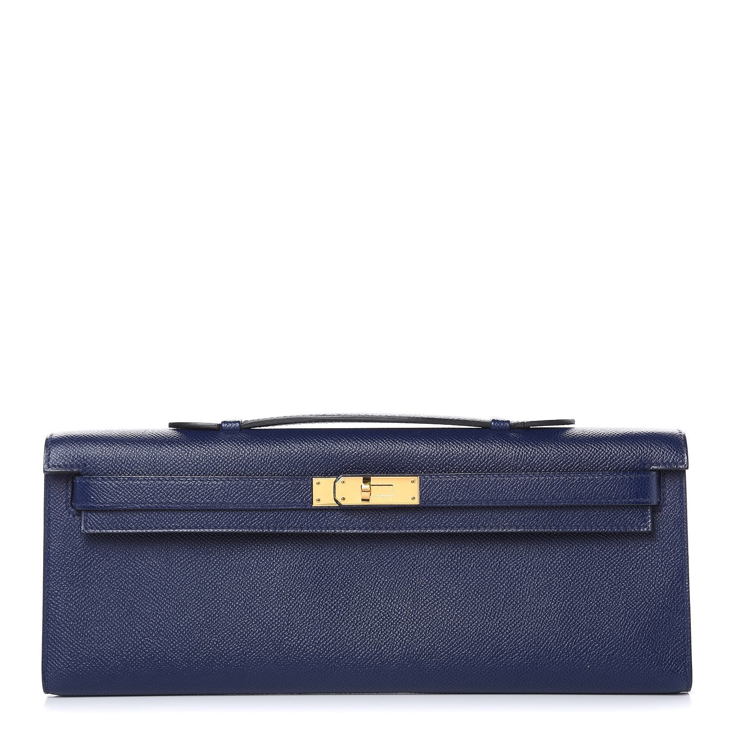 Hermes Epsom Kelly Cut Clutch Pochette Bleu Saphir 1 of 10