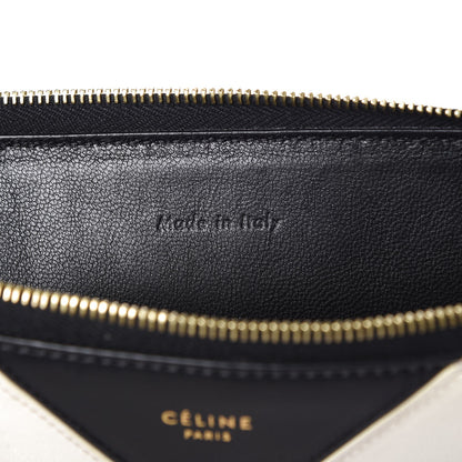 Celine Lambskin Bi-Color Coeur iPad Clutch White Black 7 of 7