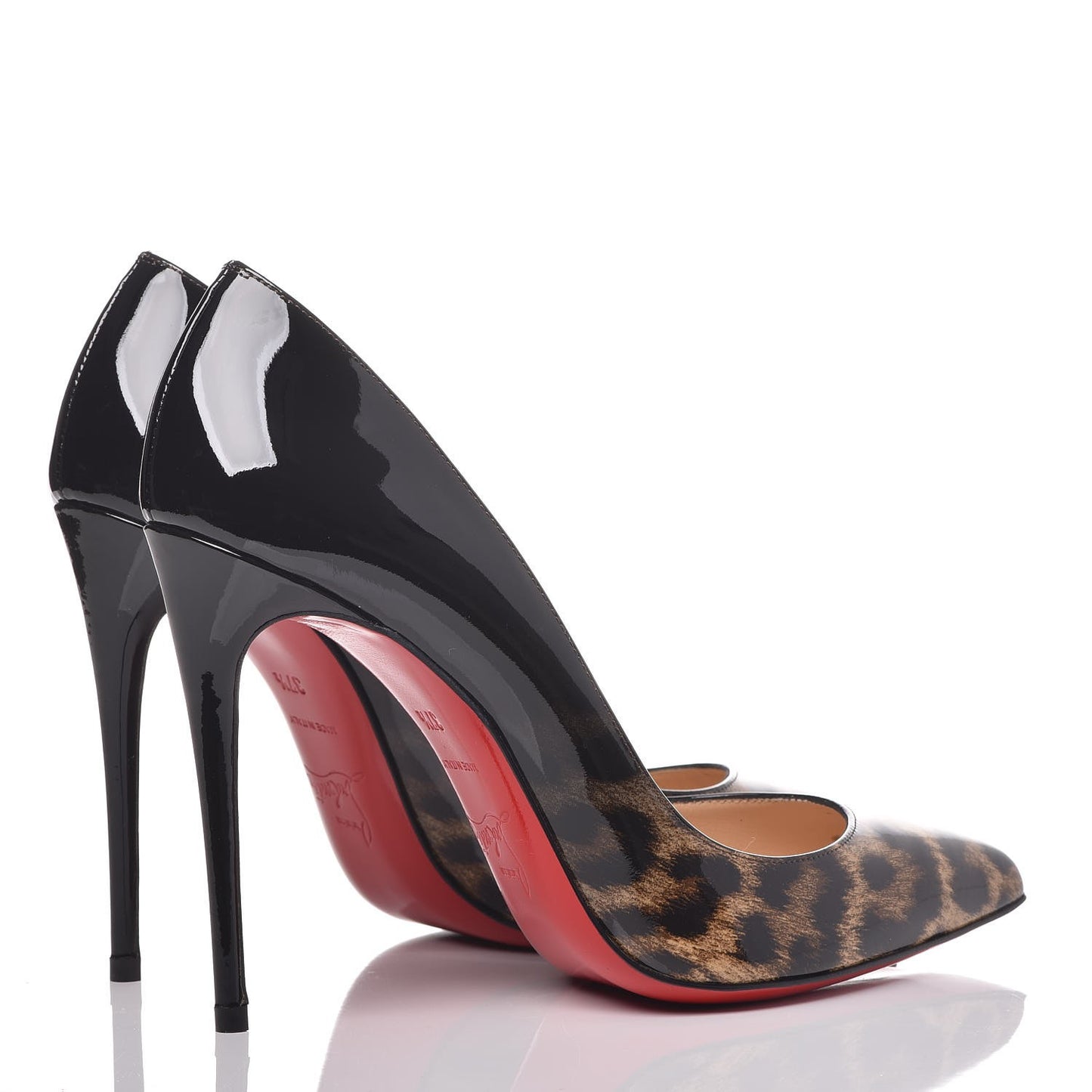 Patent Degrade Leopard Pigalle Follies 100 Pumps 37.5 Leopard Black