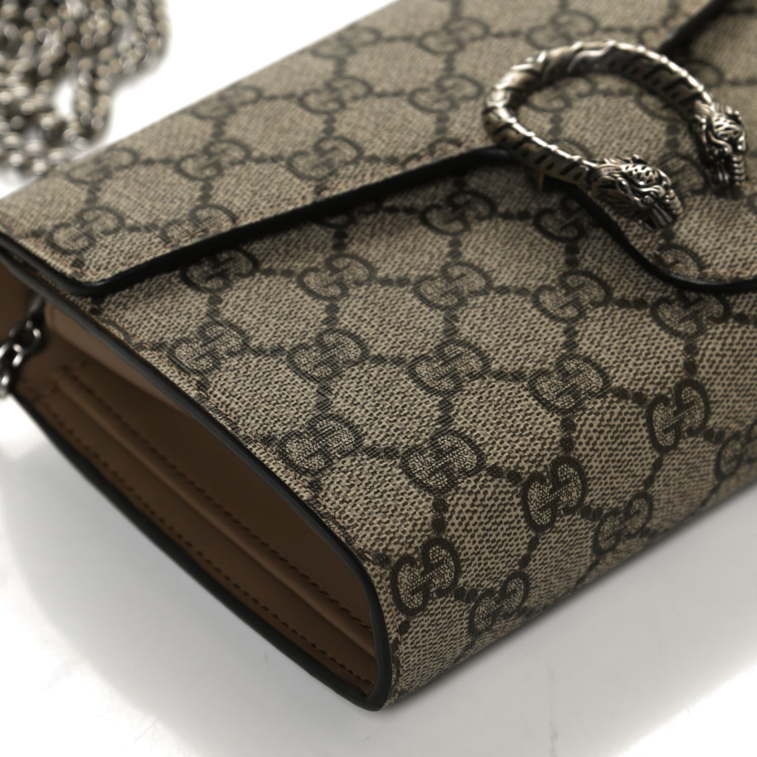 Gucci GG Supreme Monogram Mini Dionysus Chain Wallet Beige Taupe 11 of 11
