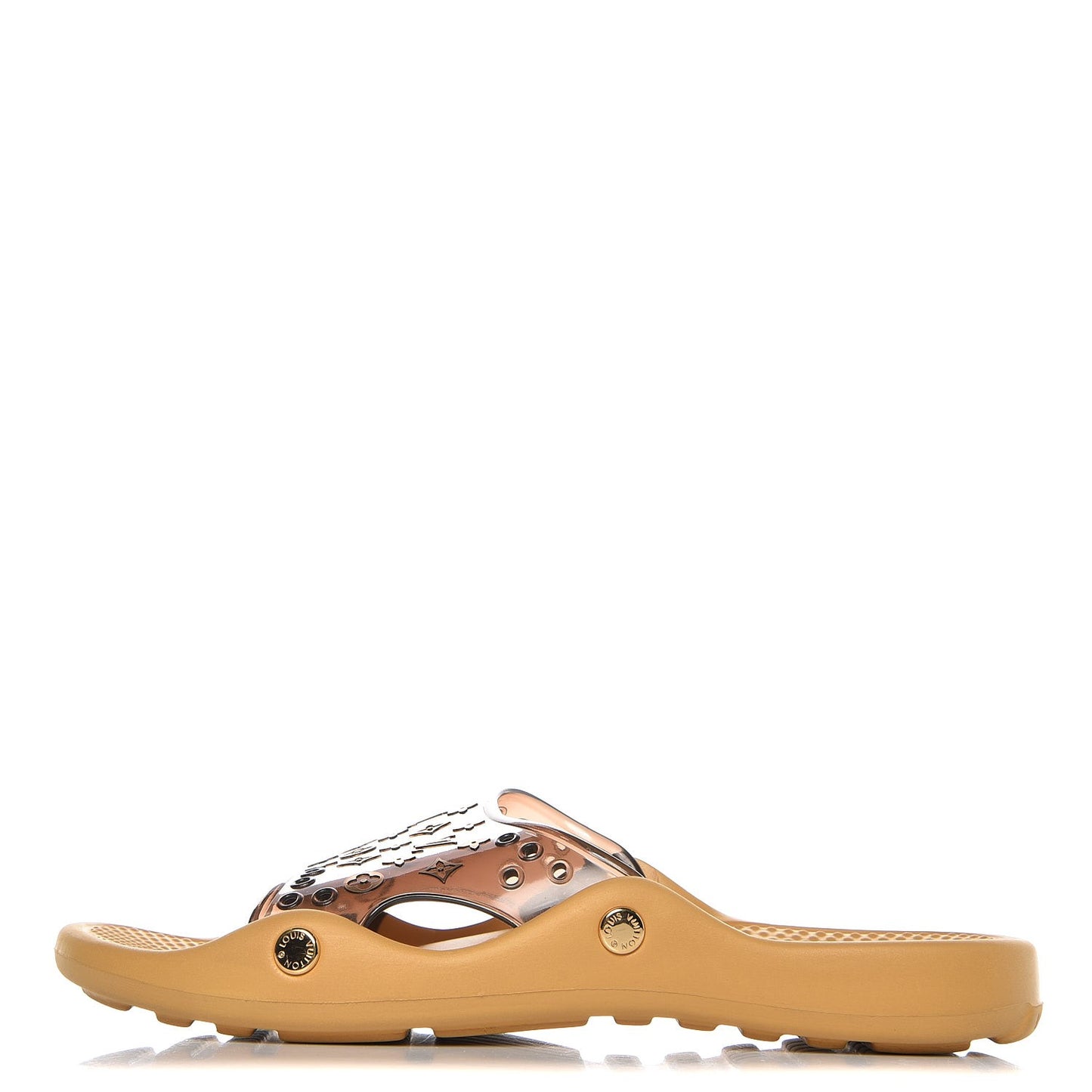 PVC Monogram Spa Sandals 38 Brown