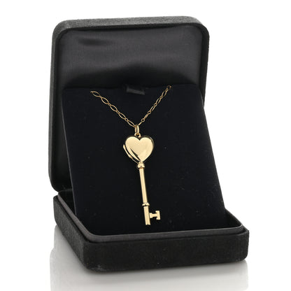 Tiffany 18K Yellow Gold Heart Key Locket Pendant Necklace 5 of 5