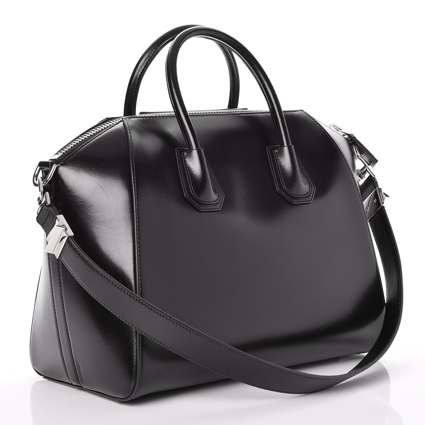 Shiny Lord Calfskin Medium Antigona Black