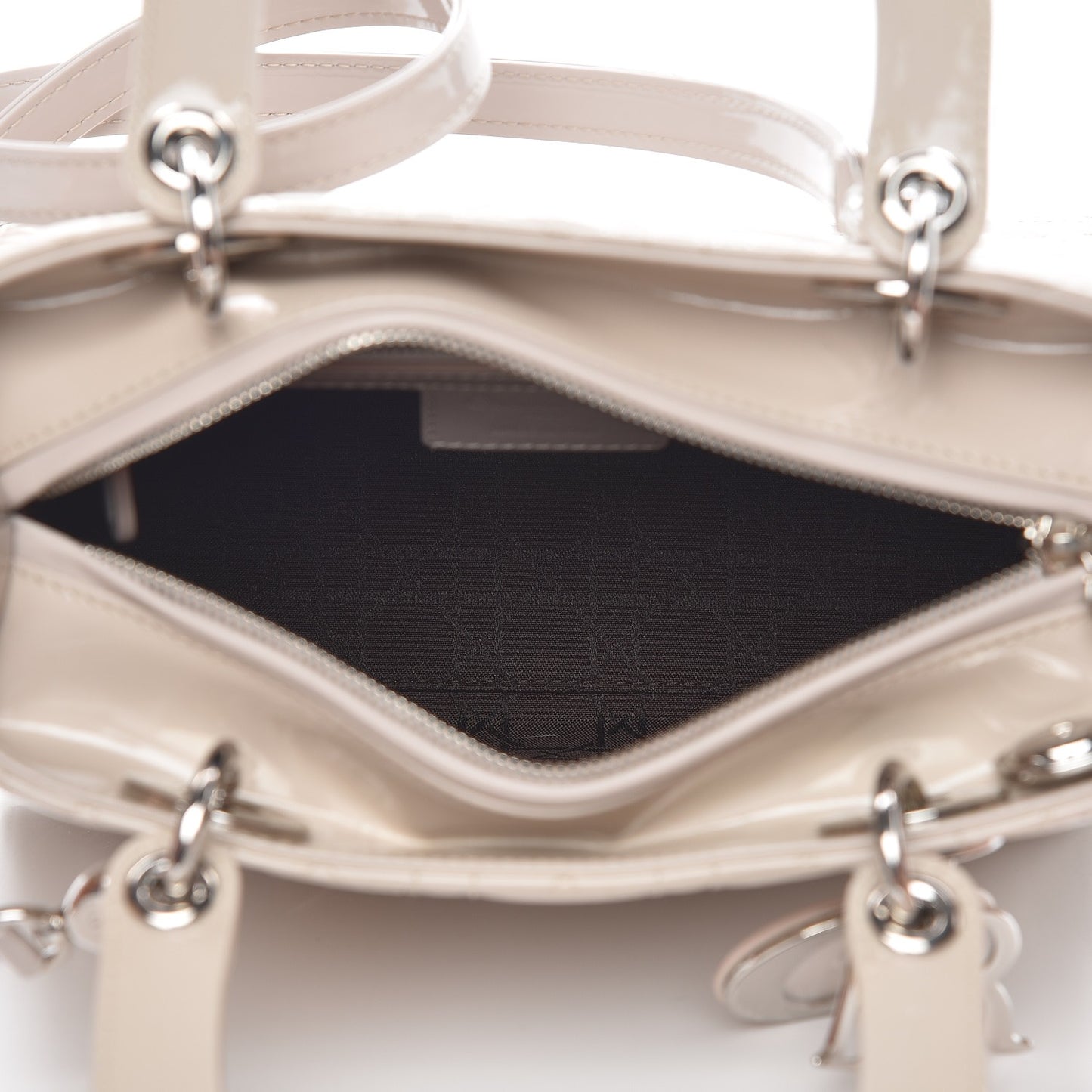 Patent Cannage Medium Lady Dior Grey