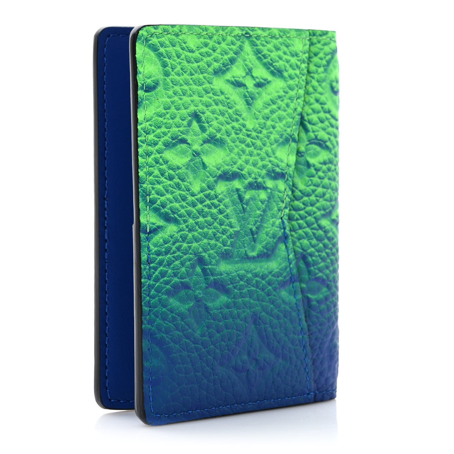 Louis Vuitton Taurillon Illusion Pocket Organizer Bleu Vert 3 of 7