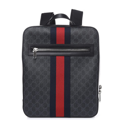 Gucci GG Supreme Monogram Web Tote Backpack Black Grey 1 of 10