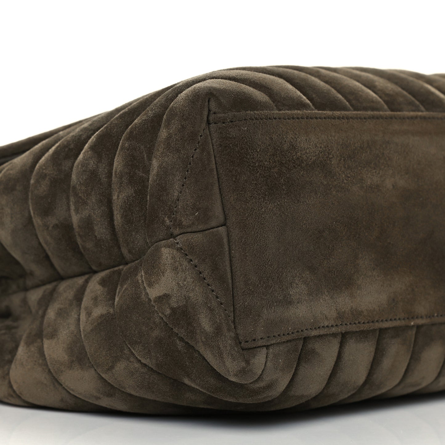 Suede Y Quilted Monogram Medium Loulou Chain Satchel Seaweed