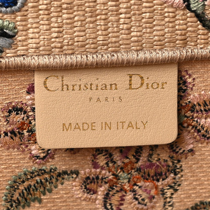 Christian Dior Raffia Embroidered Petites Fleurs Medium Book Tote Natural 6 of 12