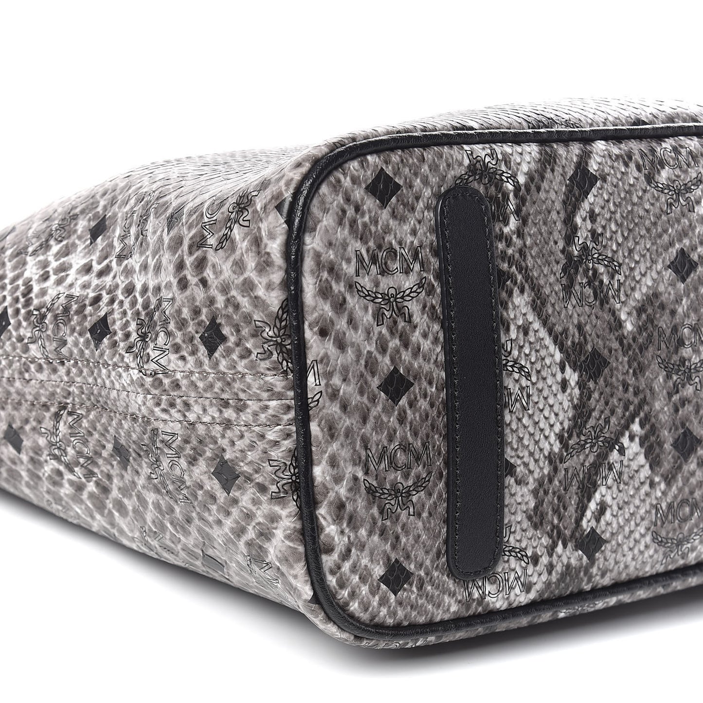 Visetos Snakeskin Embossed Medium Shopper Tote Grey