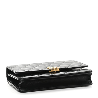 Chanel Calfskin Quilted Perfect Fit Wallet On Chain WOC Black 3 of 9